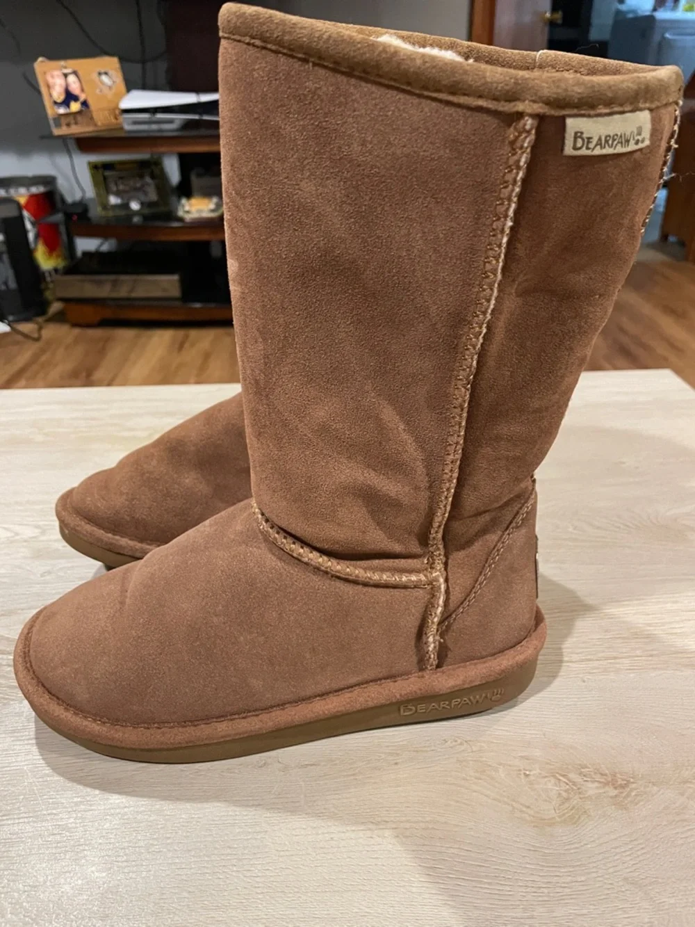 Bearpaw Classic Tall Suede Winter Boots - Chestnut Brown